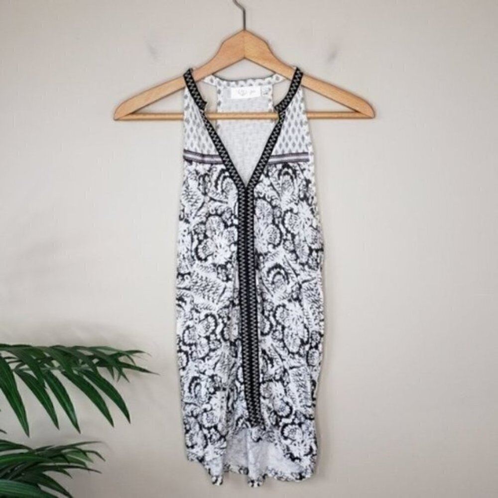 Stitch Fix RD Style Mixed Print Fulham Embroidery Detail Tank Top Size XS Summer